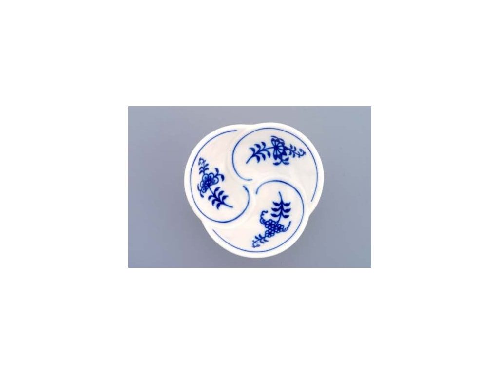 Miska trojlístek, 8 cm, cibulák, Český porcelán