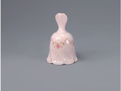 Zvonek, růžový porcelán, 10,5 cm, Felicie, Leander