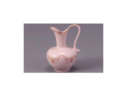 Karafa, růžový porcelán, 9 cm, kytičky, Leander