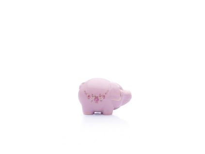 Prasátko, figurální porcelán, 8,5 cm, kytičky, Leander