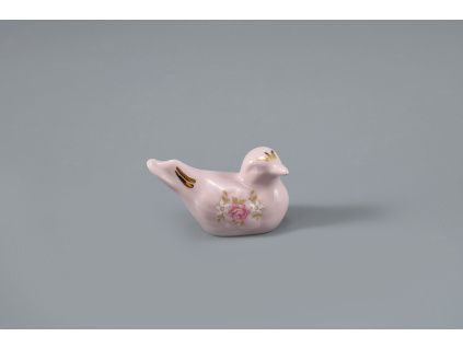 Ptáček, figurální porcelán, kytičky, Leander