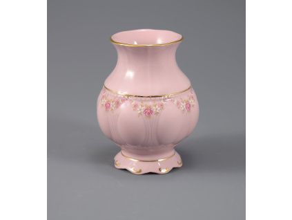 Sonáta, váza, 14 cm, růžový porcelán, kytičky, Leander