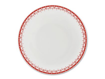 Talíř hluboký, 22 cm, HyggeLine, červená, Leander, český porcelán