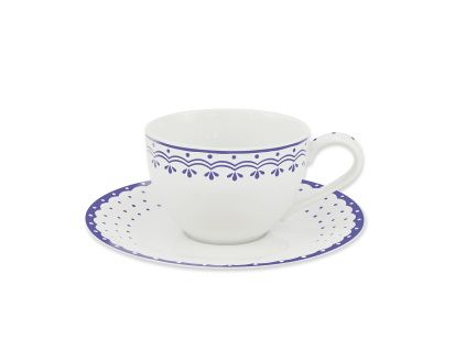 Šálek s podšálkem, 0,20 l, HyggeLine, modrá, Leander, český porcelán