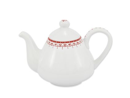 Konvice kávová/ čajová, 1,20 l, český porcelán, HyggeLine, červená, Leander