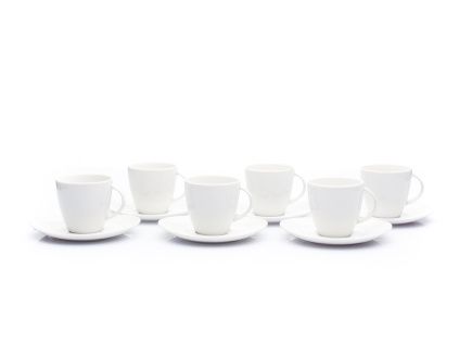 Loos, šálky a podšálky čajové, 220 ml, bílé, porcelán Thun, 6 ks