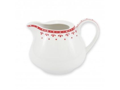 Mlékovka, 0,35 l, HyggeLine, červená, Leander, český porcelán