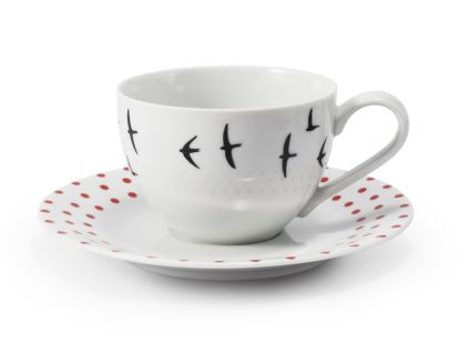 Šálek s podšálkem, český porcelán, 200 ml, Leander, BeFree, červená