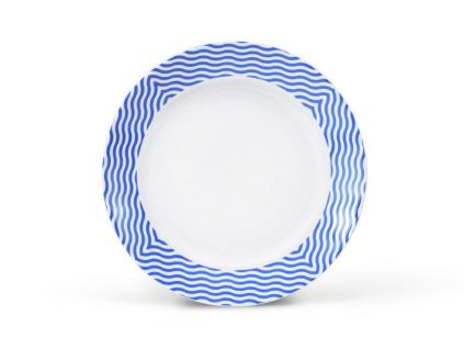 Porcelánový talíř mělký, 26 cm, český porcelán, Leander, BeFree, modrá