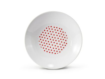 Porcelánový talíř hluboký, 22 cm, český porcelán, Leander, BeFree, červená