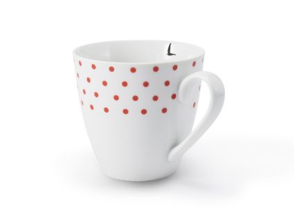 Porcelánový hrnek, 320 ml, český porcelán, Leander, BeFree, červená