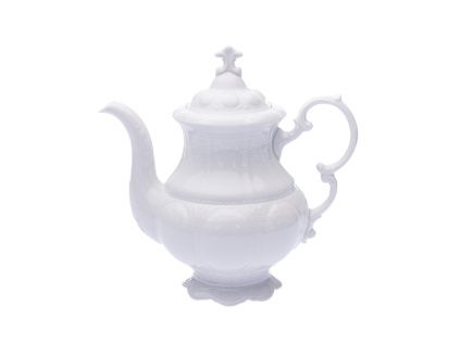 Konvice kávová, 1,15 l, český porcelán, Sonáta, bílá krajka, Leander