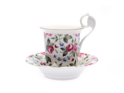 Šálek na kávu, 200 ml, Míšeň, český porcelán, růže, Leander