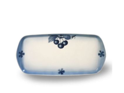 Porcelánový podnos, 22 cm, český porcelán, modré třešně, Thun