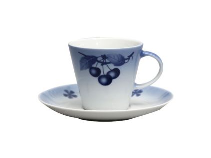 Šálek s podšálkem, Tom, český porcelán, 260 ml, modré třešně, Thun