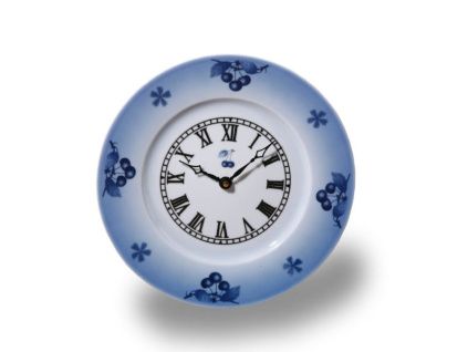 Hodiny nástěnné, český porcelán, 26 cm, modré třešně, Thun