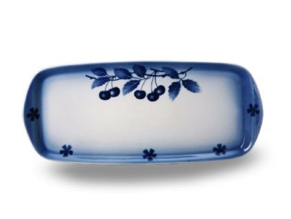 Podnos, český porcelán, 35 cm, modré třešně, Thun