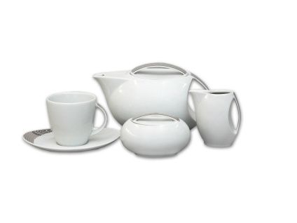 Loos, čajová souprava, platina, Thun