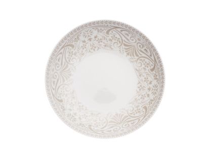 Tom, talíř hluboký 20, šedá krajka, český porcelán, Thun