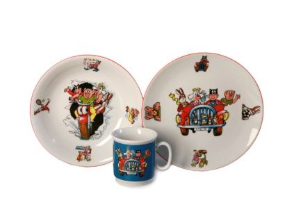 Čtyřlístek, dětská porcelánová souprava (modrá), Thun