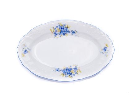 Mísa oválná, 26 cm, český porcelán, Bernadotte, pomněnky, Thun