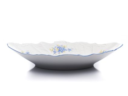 Koš na chléb, 34 cm, český porcelán, Bernadotte, pomněnky, Thun