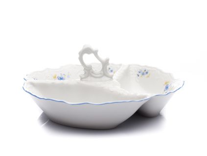 Kabaret malý 3-dílný, český porcelán, Bernadotte, pomněnky, Thun
