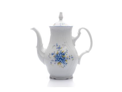 Kávová konvice, 1,2 l, český porcelán, Bernadotte, pomněnky, Thun