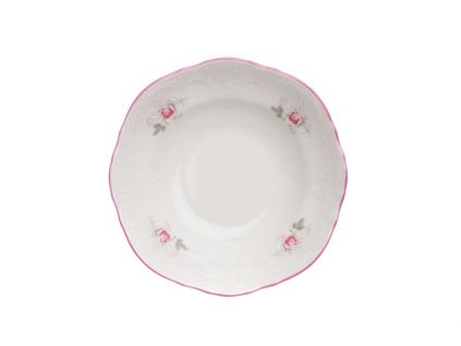 Miska na müsli, 16 cm, český porcelán, Bernadotte, růže, růžový proužek, Thun