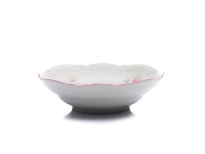 Mísa kompotová, 25 cm, český porcelán, Bernadotte, růže, růžový proužek, Thun