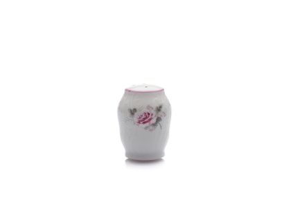 Slánka sypací, český porcelán, Bernadotte, růže, růžový proužek, Thun