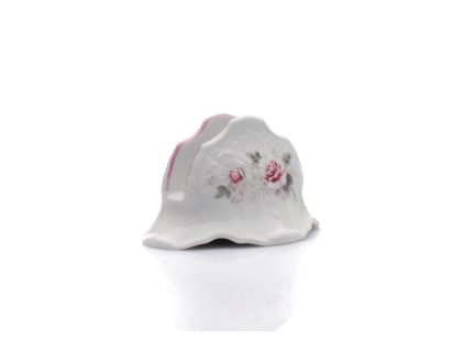 Stojánek na ubrousky, český porcelán, Bernadotte, růže, růžový proužek, Thun