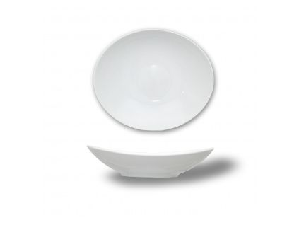 Miska kompotová oválná, český porcelán, Loos, bílý, 14 cm, Thun