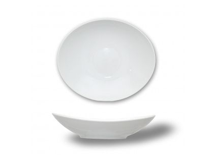 Mísa kompotová oválná, český porcelán, Loos, bílý, 18 cm, Thun