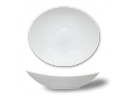 Mísa kompotová oválná, český porcelán, Loos, bílý, 27 cm, Thun