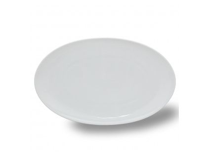 Mísa oválná mělká, český porcelán, Loos, bílý, 41 cm, Thun