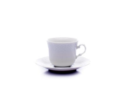 Šálek a podšálek, český porcelán, 165 ml, Natálie, bílý, Thun