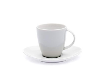 Šálek s podšálkem na kávu, český porcelán, Loos, 150 ml, bílý, Thun 1794