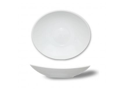 Talíř hluboký, český porcelán, Loos, 23 cm, bílý, Thun 1794