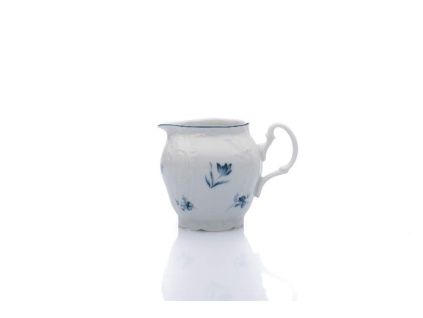 Mlékovka, český porcelán, Bernadotte, 250 ml, modré růžičky, Thun