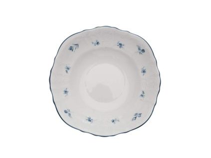 Mísa kompotová, 23 cm, český porcelán, Bernadotte, modré růžičky, Thun