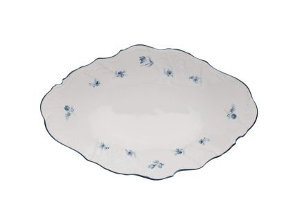 Koš na chléb, 34 cm, český porcelán, Bernadotte, modré růžičky, Thun