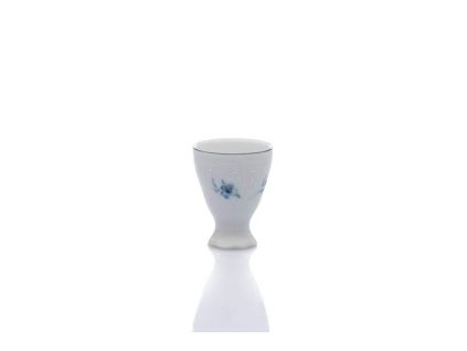 Kalíšek na vejce na nožce, český porcelán, Bernadotte, modré růžičky, Thun