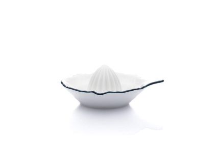Lis na citrony, český porcelán, Bernadotte, modré růžičky, Thun
