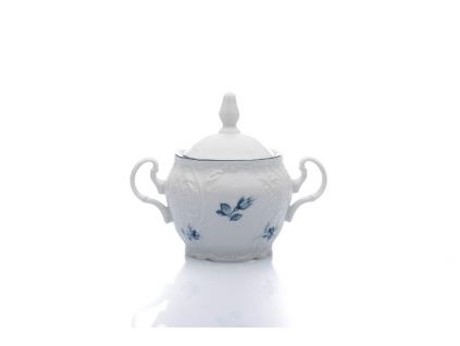 Cukřenka, český porcelán, Bernadotte, 300 ml, modré růžičky, Thun