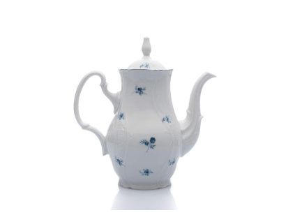 Kávová konvice, 1,2 l, český porcelán, Bernadotte, modré růžičky, Thun