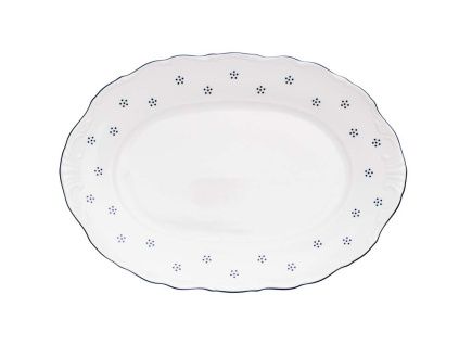 Mísa oválná, český porcelán, Verona, 32 cm, modrá valbella, G. Benedikt