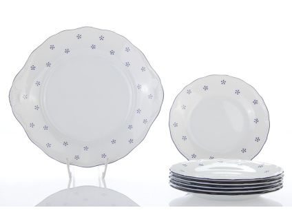 Koláčová souprava, český porcelán, Verona, 7 d., modrá valbella, G. Benedikt