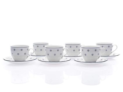 Sada šálků s podšálkem, porcelán, 230 ml, valbella, G. Benedikt, 6 ks