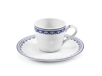 Šálek s podšálkem na espresso, 0,07 l, HyggeLine, modrá, Leander, český porcelán